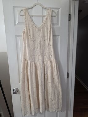House of Harlow 1960 Cream Eyelet Maxi Dress